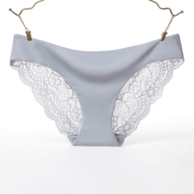 Lace ladies low waist briefs (Option: light gray-S)