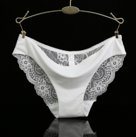 Lace ladies low waist briefs (Option: White-M)